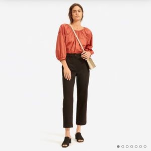 Everlane straight leg crop black pants size 4